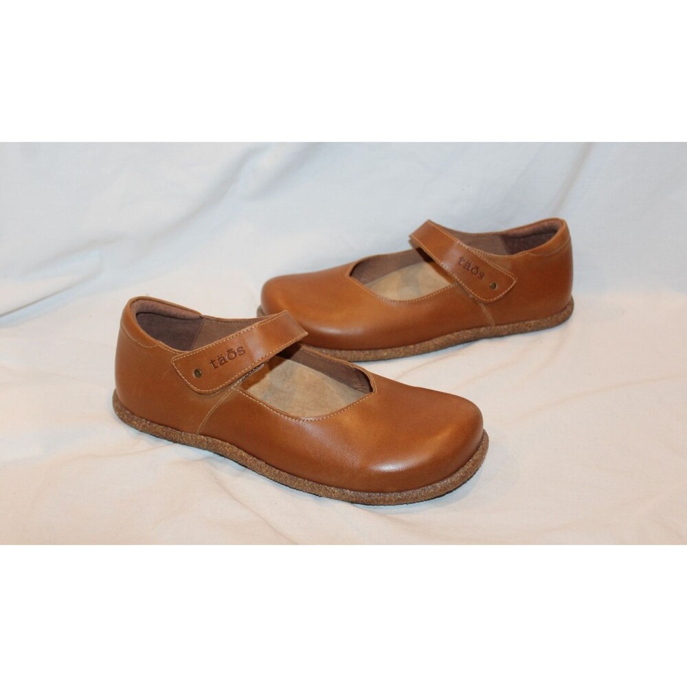 Taos Women's Ultimate Leather Mary Jane Flats Caramel Brown EU 40 US 9 NWOB